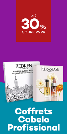 Coffrets de cabelo profissional com destaque promocional de at&eacute; 30% sobre pre&ccedil;o de Venda ao P&uacute;blico Recomendado